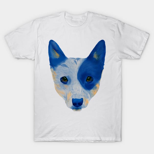 Queensland heeler dog face T-Shirt by ReaBelle